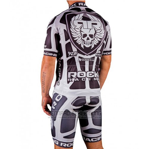 2016 Fahrradbekleidung Rock Racing Silber und Braun Trikot Kurzarm und Tragerhose